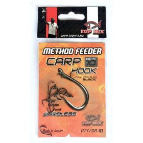   Top Mix Method Feeder Carp 10 geöhrte, widerhakenlose Karpfenhaken 10 Stk.