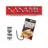 Sasame Chinu 80cm 0,14mm 10 mit Plättchen, Widerhaken-Vorfachhaken 10 Stk.