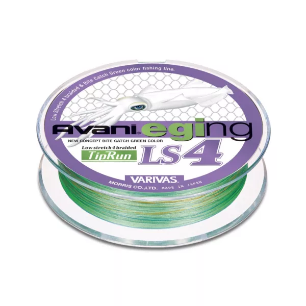 Varivas Avani Eging LS4 PE Tip Run 200m #0,4 8lb Marking Fluo Green Geflochtene Hauptschnur