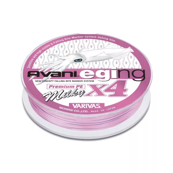 Varivas Avani Eging Premium PE X4 150m #1,0 18lb Milky Pink Geflochtene Hauptschnur