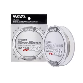   Varivas Sea Bass Max Power PE X8 150m #1,5 28,6lb Stealth Grey Geflochtene Hauptschnur