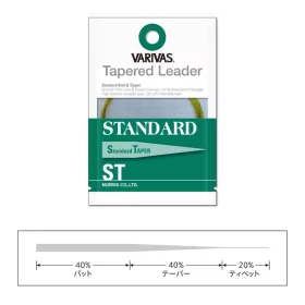   Varivas Konisches Vorfach Tapered Leader Standard ST 4X 2,74m 0,165-0,51mm Fliegenvorfach