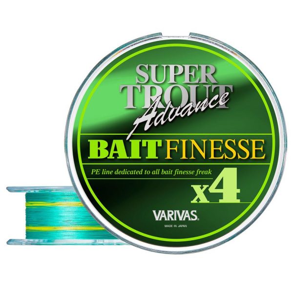 Varivas Super Trout Advance Bait Finesse PE X4 100m #0,6 0,128mm 10,0lb Green Fluo Geflochtene Hauptschnur