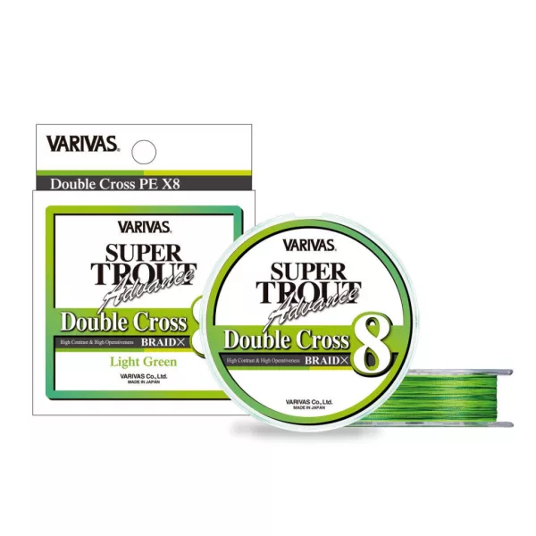 Varivas Super Trout Advance Double Cross PE 8X 100m #0,6 9,6lb Light Green Fluo Geflochtene Hauptschnur