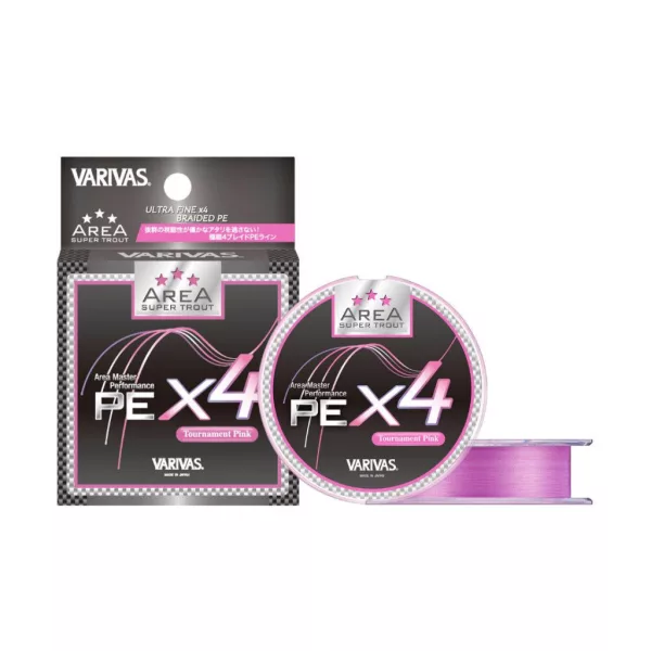 Varivas Super Trout Area PE X4 Tournament Pink #0,3 75m 6,7lb Geflochtene Hauptschnur