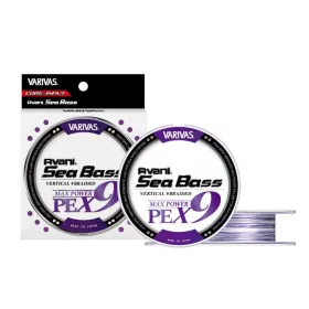   Varivas Avani Sea Bass Max Power PE X9 150m #0,8 18lb White Purple Geflochtene Hauptschnur