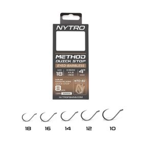   Nytro NTO-B2 14 0,19mm 10cm Vorgebundener Haken mit Öhr, widerhakenlos, mit Quick-Stop 8 Stück