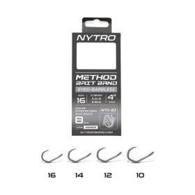   Nytro NTO-B3 14 0,21mm 10cm Vorgebundener geöhrter, widerhakenloser Quick-Stop Haken 8 Stück
