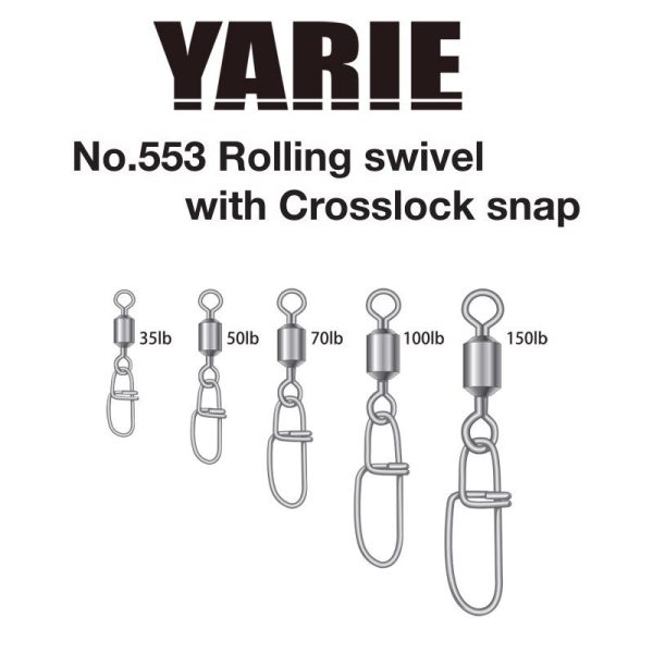 Yarie 553 Crosslock Snap 100lb Wirbel 5Stk