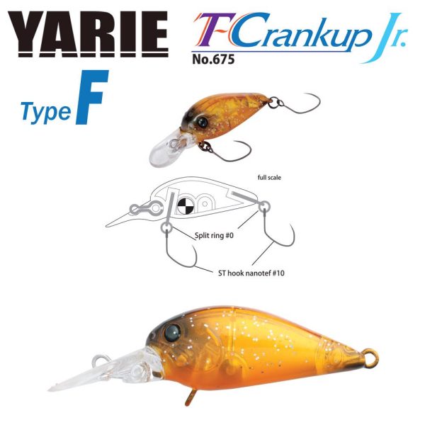 Yarie T-Crankup Jr 675 Type F 2,8cm 1,8gr C19 YM Brown Wobbler