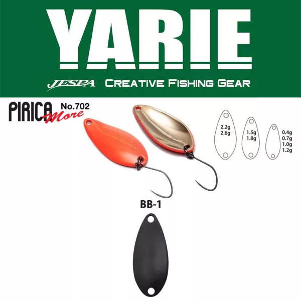 Yarie 702 Pirica More 1,0gr BB1 Black Löffelblinker