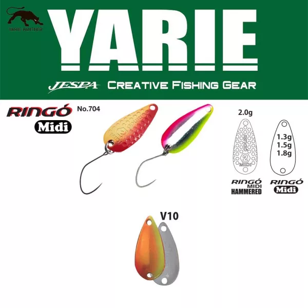 Yarie 704 Ringo Midi 1,5gr V10 Mix Orange Löffelblinker
