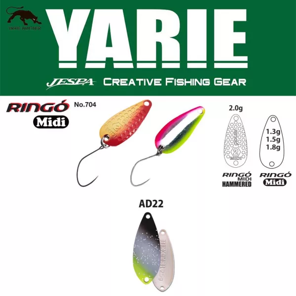 Yarie 704 Ringo Midi 1,8gr AD22 Saber Silver Löffelblinker