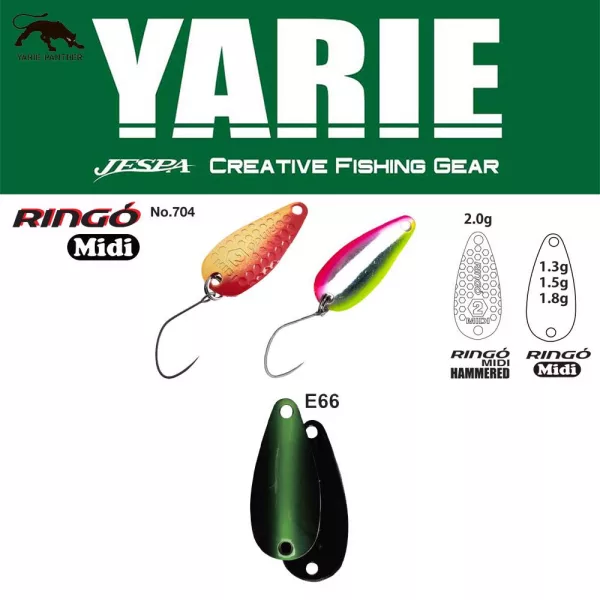 Yarie 704 Ringo Midi 1,8gr E66 Fits Green Löffelblinker