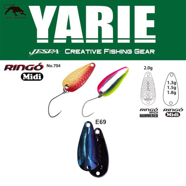 Yarie 704 Ringo Midi 1,8gr E69 Fire Blue Löffelblinker