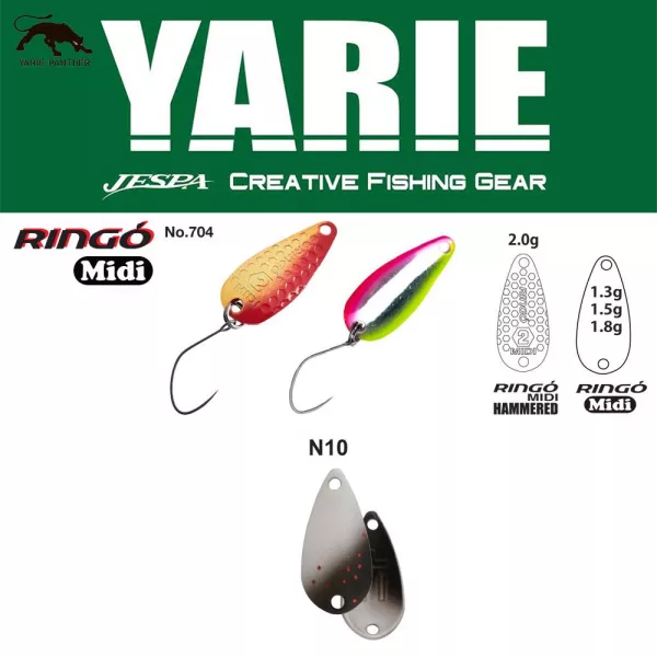 Yarie 704 Ringo Midi 1,8gr N10 Black Slash Löffelblinker