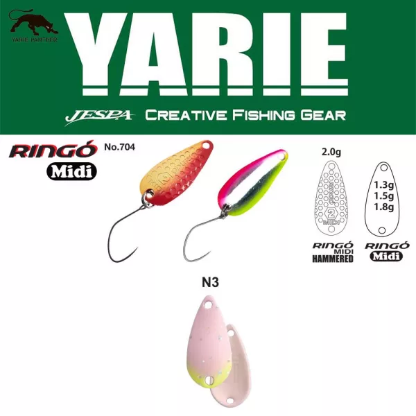 Yarie 704 Ringo Midi 1,8gr N3 Light Pink Glow Löffelspinner