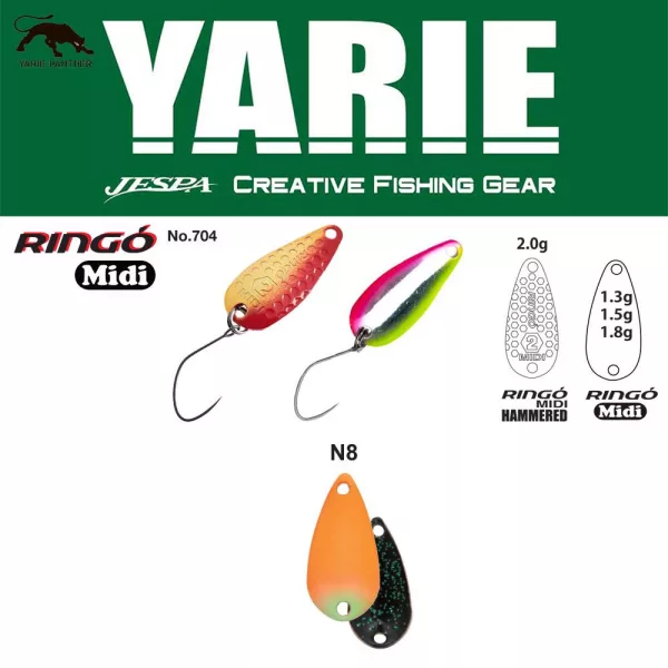 Yarie 704 Ringo Midi 1,8gr N8 AG Carrot/Black Taumellöffel