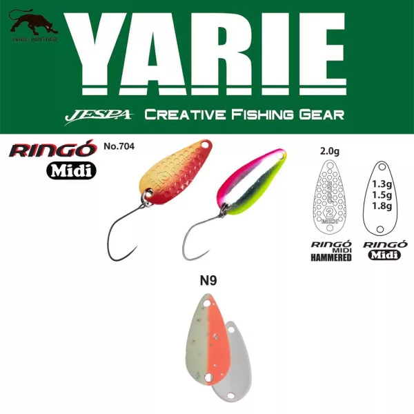Yarie 704 Ringo Midi 1,8gr N9 Two-By Glow Löffelblinker