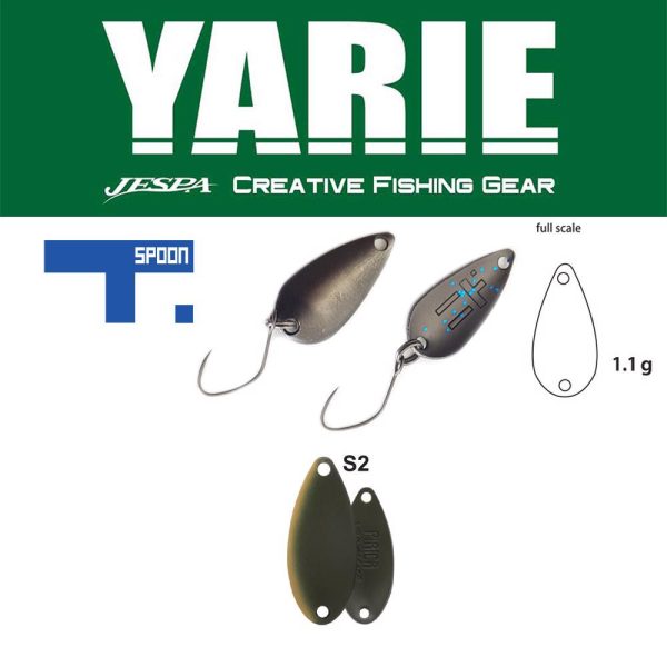 Yarie 706 T-Spoon 1,1gr S2 Dunkeloliv Löffelblinker
