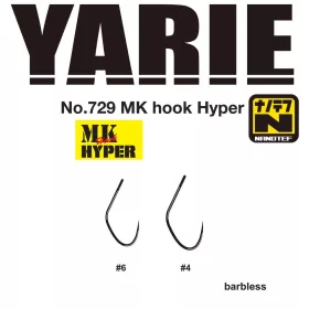   Yarie 729 MK Hyper 06 Barbless Öhrhaken, Widerhakenlos, Einzelhaken für Raubfische 16 Stk.