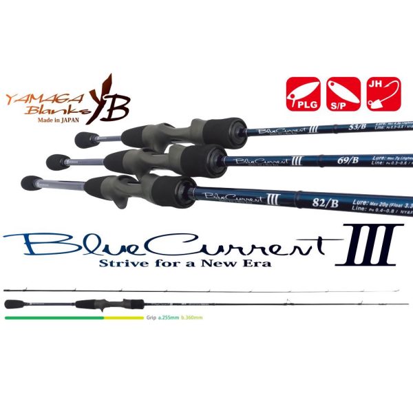 Yamaga Blanks Blue Current III 69/B Baitcast 2,07m 0,8-7gr 2-teilige Spinnrute