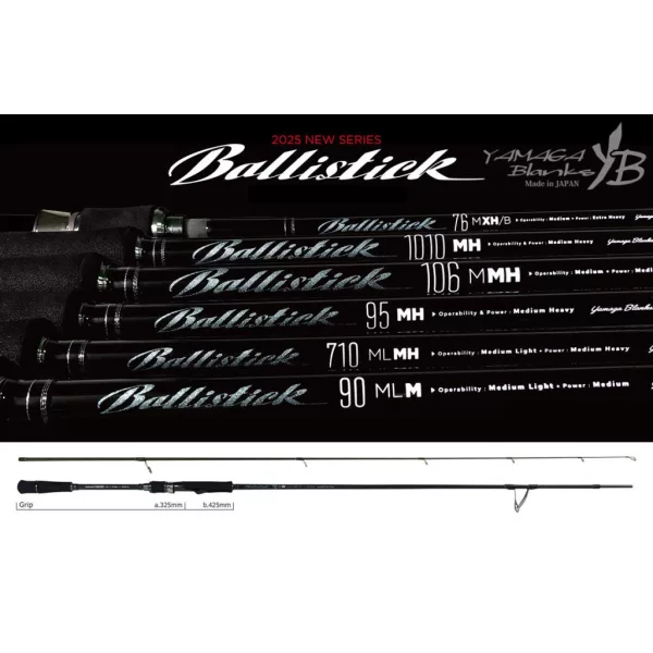 Yamaga Blanks Ballistick 710ML-MH 2,394m 2-40gr Fuji Sic K Titanium 2-teilige Spinnrute