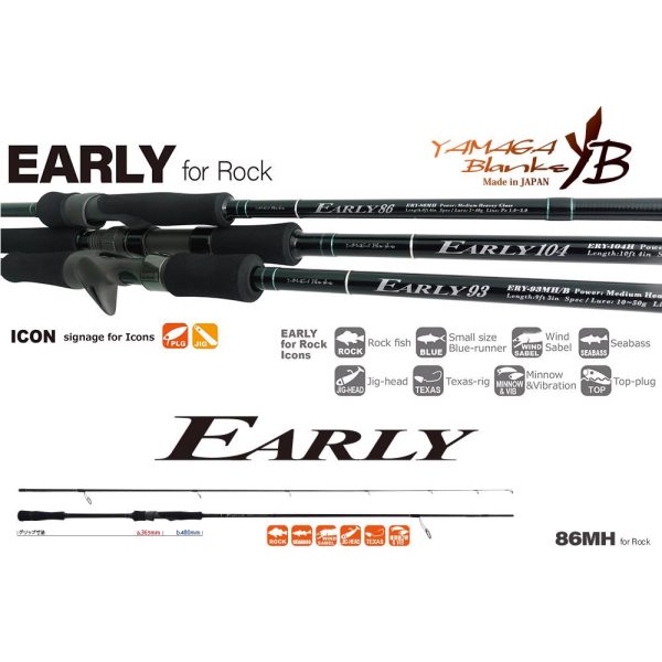 Yamaga Blanks Early Rock 86MH 2,59m 7-40gr 2-teilige Spinnrute