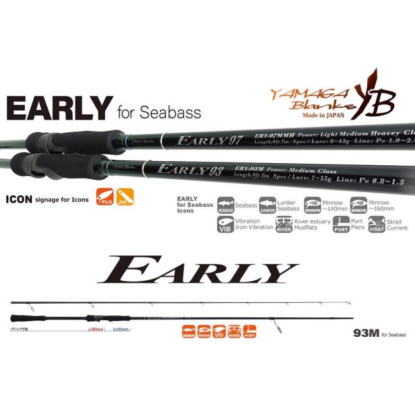 Yamaga Blanks Early Seabass 93M 2,81m 7-35gr 2-teilige Spinnrute