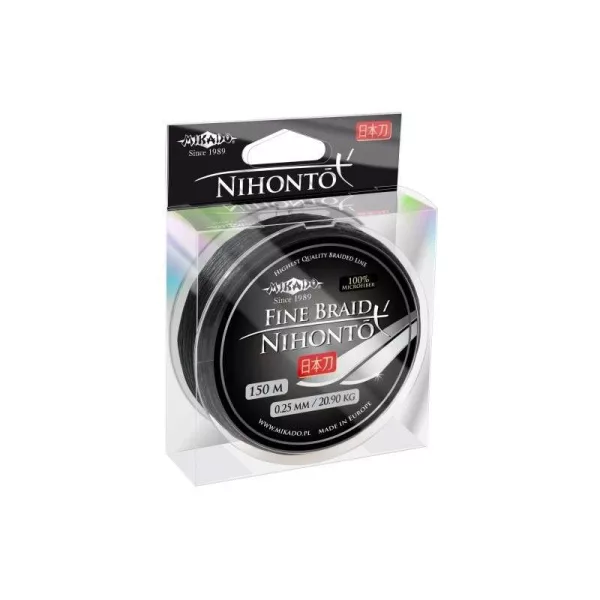 Mikado Nihonto Fine 0,06mm 15m Schwarz Geflochtene Vorfachschnur